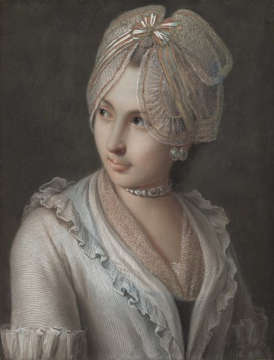 レース帽の上品なお嬢様 作： Pietro Antonio Rotari
