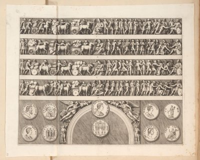 ローマのセプティミウス セウェルスの凱旋門のレリーフ 作： Pietro Sante Bartoli