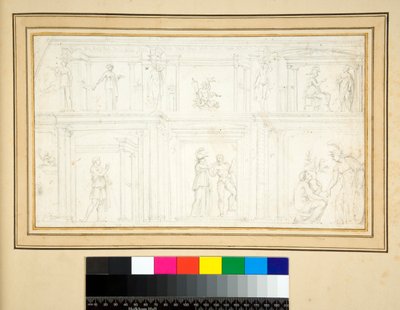 壁画のフラメント（鉛筆 作： Pietro Santi Bartoli