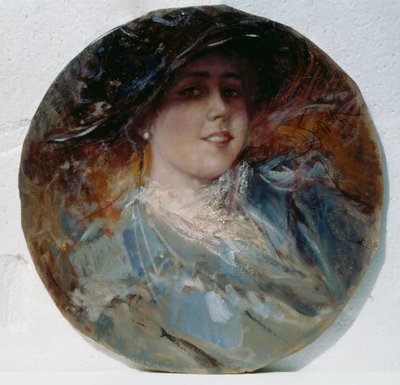 輝く笑顔、ピエトロ・スコペッタ（1863-1920）作、厚紙にキャンバスに油彩、37.5 cm 作： Pietro Scoppetta