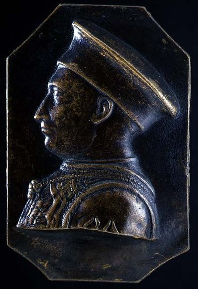 ルドヴィコ・ゴンザーガ（1441-1478）のプラーク（長方形）（ブロンズ）（裏面は122329参照） 作： Pietro Tafano
