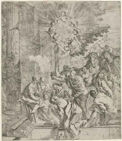 賢者の礼拝、1636-1638。 作： Pietro Testa
