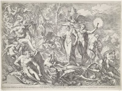 美徳を経てパルナッソスにたどり着いた青年 作： Pietro Testa