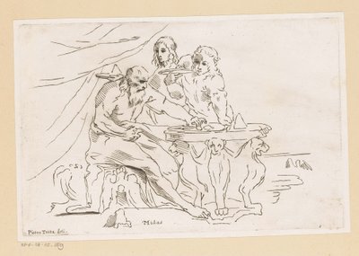 ミダスは食べ物を提供しています 作： Pietro Testa