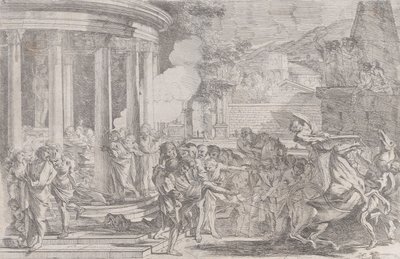 毒の影響から逃れようとしてアルテミス神殿から運ばれたシノリクス。 1640年。 作： Pietro Testa