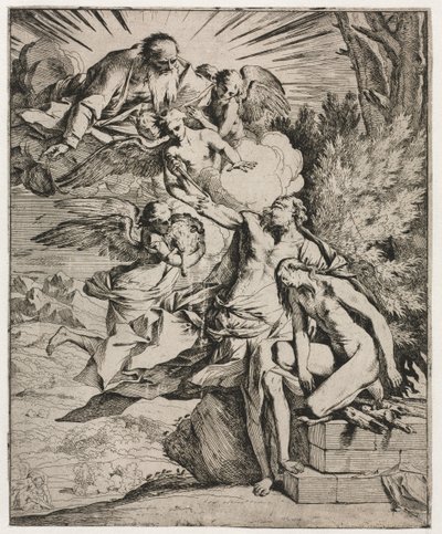 アブラハムの犠牲、約。 1645-50。 作： Pietro Testa