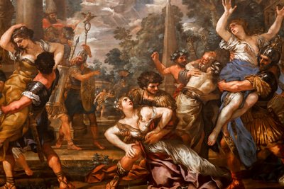 サビニ族のレイプ 1629. (キャンバスに油彩) 作： Pietro da (1596 1669) Cortona