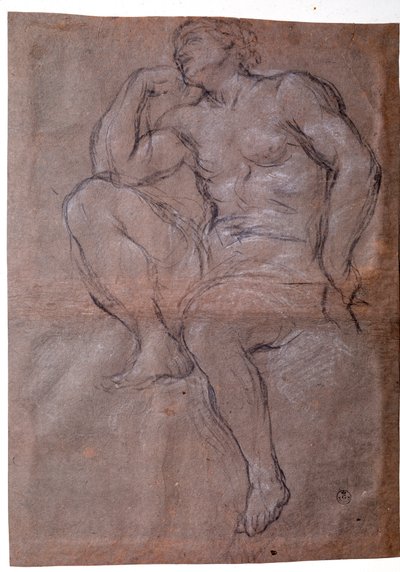 若者、勉強 - 図面 作： Pietro da Cortona