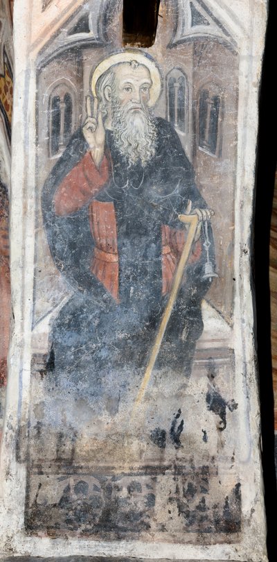聖アンソニー修道院長、教会博士 作： Pietro da (15th century) Saluzzo