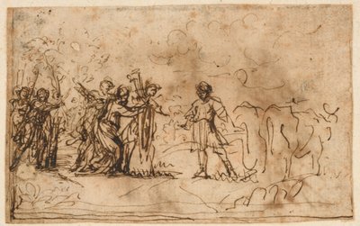 CIncinnatus Summoned from the Field, study for the "Storia di Cincinnato", Villa Sacchetti (現 Chigi) のギャラリー, Castelfusano 作： Pietro da Cortona