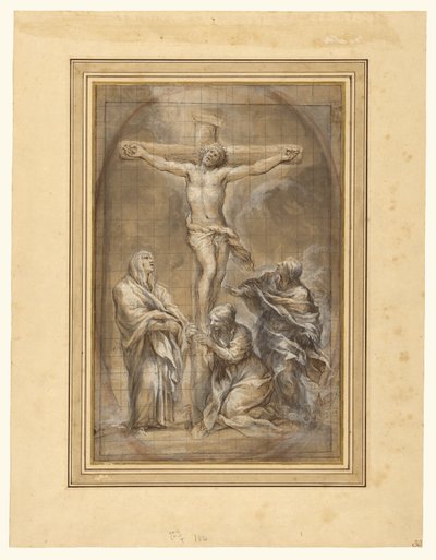 十字架上のキリストと聖母マリア、マグダラのマリア、聖ヨハネ 作： Pietro da Cortona