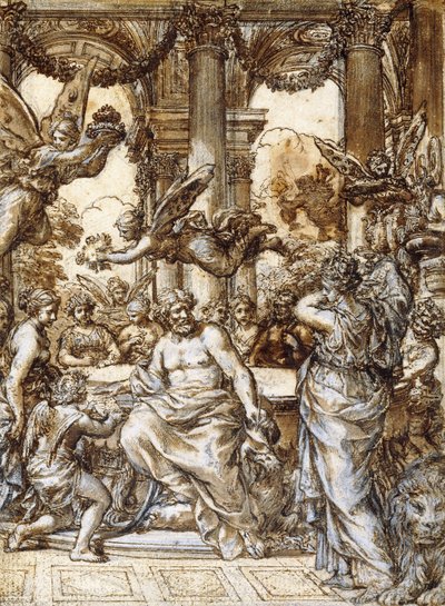 神の評議会の前のシベル 作： Pietro da Cortona