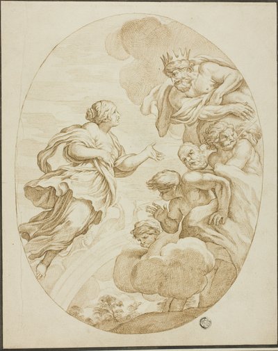 ジュノ、ゼウス、アイオロス 作： Pietro da Cortona