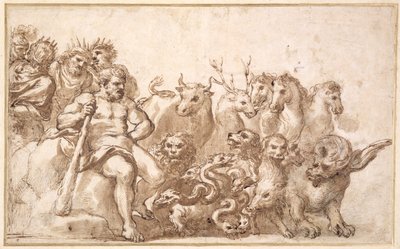PD.10-1922ヘラクレスの労働者の寓意（ペンとインクと洗浄） 作： Pietro da Cortona