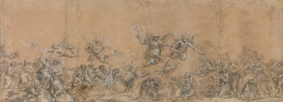サンピエトロ大聖堂でイスラエルの子供たちの額を封印する天使の習作、1652年。 作： Pietro da Cortona