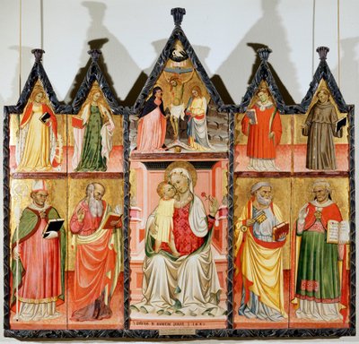 マドンナとチャイルドオブセインツポリプティック、10枚のパネル、1440 作： Pietro di Giovanni Lianori
