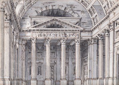ガエターノ ドニゼッティによるオペラ ベリサリオの舞台デザイン、1820 年代。 作： Pietro di Gottardo Gonzaga
