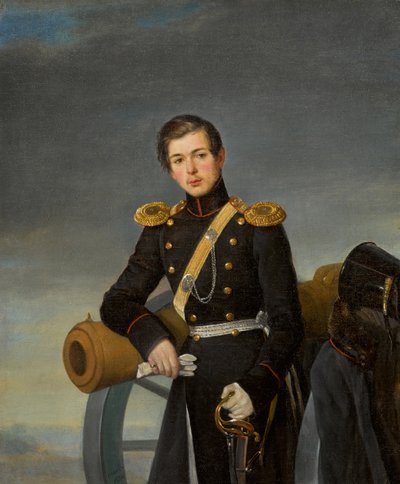 1836年後のアレクサンドルニコラエヴィッチカラムジン1815〜1888の肖像。 作： Pimen Nikitich Orlov
