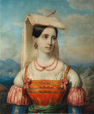 ソフィア・ミハイロヴナ・ソログブの肖像、1840年代 作： Pimen Nikitich Orlov