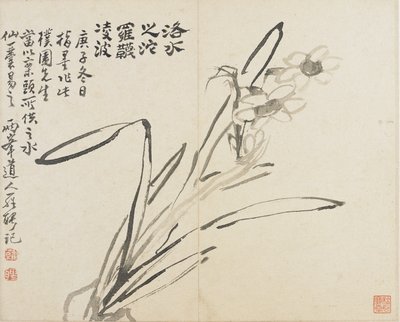風景、花、鳥：水仙、清王朝 作： Luo Ping