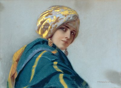 ショールの少女、1920年頃 作： Piotr Stachiewicz