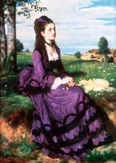 紫の女性、1874 作： Pál Szinyei Merse