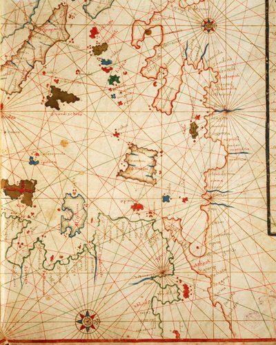 Placido Caloiro と Francesco Oliva による 6 つのチャートからなるポルトラン アトラスのペロポネソス、羊皮紙。 1646年。 作： Placido Caloiro e Oliva
