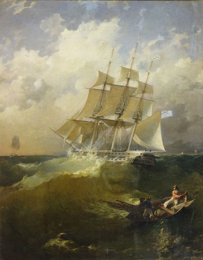 44銃のフリゲート艦オーロラ、1844年 作： Platon Timofeyevich Borispolets