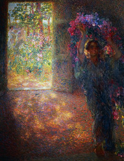 花の家 1910年頃 プリニオ・ノメリーニ（1866-1943）作 油彩・キャンバス 200x160cm イタリア 20世紀 作： Plinio Nomellini