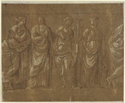 ミューズの列 作： Polidoro da Caravaggio (possibly)