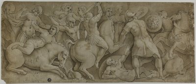 アマゾネスの戦い 作： Polidoro da Caravaggio