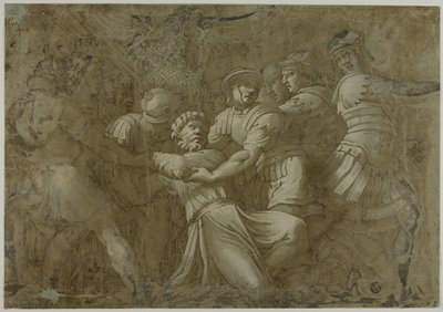 聖ペテロを逮捕するローマ兵 (?) 作： Polidoro da Caravaggio