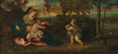 風景の中の聖母子と幼子聖ヨハネ、15401550。 作： Polidoro da Lanciano