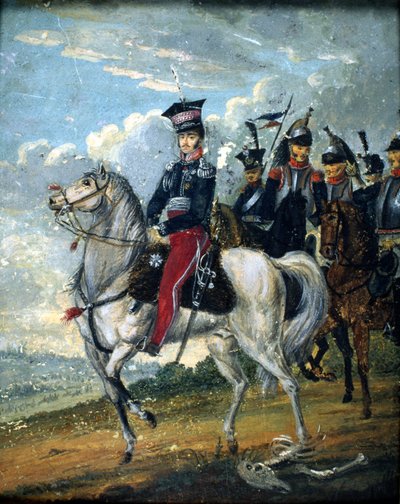 ジョセフ王子アントンポニアトフスキ（1763-1813）、ガイド付き、1813年 作： Polish School