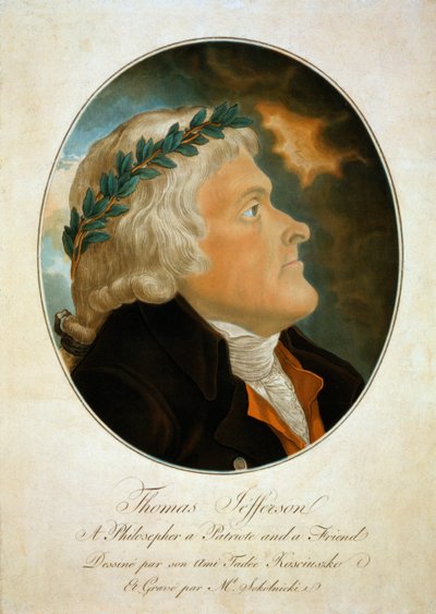 トーマス・ジェファーソンのプロファイル・ポートレート 1799年頃 （アクアチント 作： Polish School