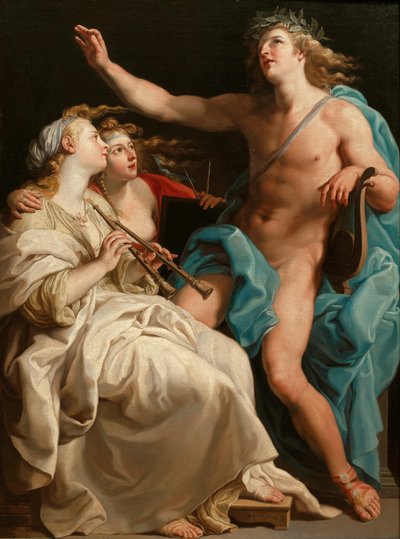 アポロと2人のミューズ 作： Pompeo Batoni