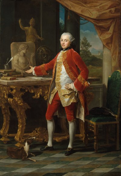若い男の肖像、ca。 1760-65。 作： Pompeo Batoni