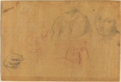 頭と手のスケッチ 作： Pompeo Batoni