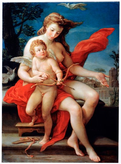 ヴィーナスとキューピッド、1785。 作： Pompeo Batoni