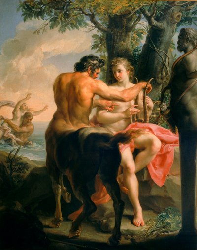 アキレスとケンタウロスのカイロン 作： Pompeo Girolamo Batoni
