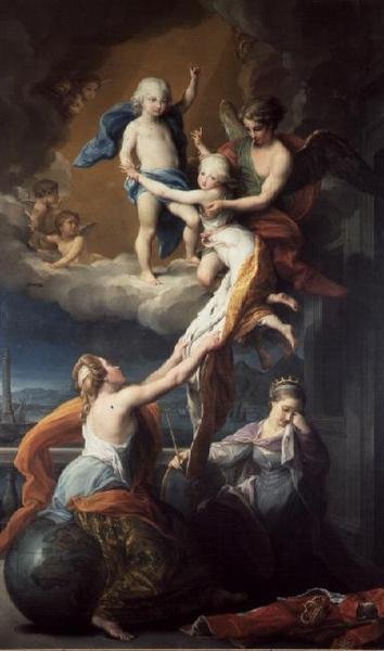 フェルディナンド4世の子供たちの死のアレゴリー（1751-1825）（油彩・キャンバス 作： Pompeo Girolamo Batoni