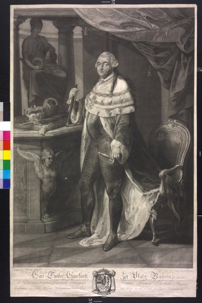 カール・テオドール選帝侯、バイエルン宮殿へ 作： Pompeo Girolamo Batoni