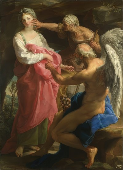 時間は美しさを破壊する年齢を命じます。 1746年 作： Pompeo Girolamo Batoni