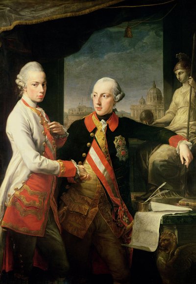 カイザーヨーゼフ2世（1741-90）、およびトスカーナのレオポルド大公 作： Pompeo Girolamo Batoni