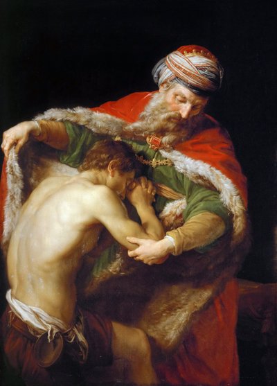 放蕩息子の譬え - ポンペオ・ジローラモ・バトーニ（1708-1787）。油彩・キャンバス 作： Pompeo Girolamo Batoni