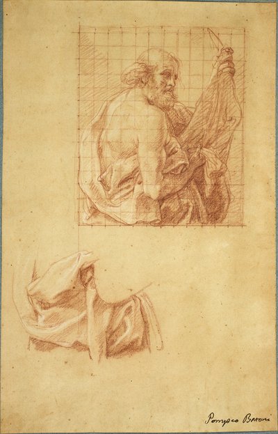 聖バーソロミューと衣の習作 作： Pompeo Girolamo Batoni