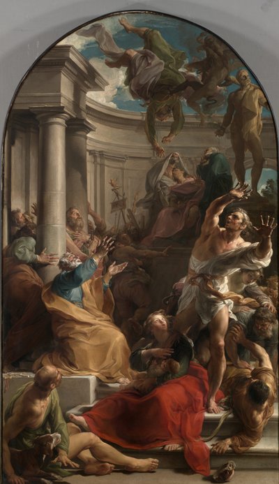 サイモン・メイガスの堕落、1745-50年頃 作： Pompeo Girolamo Batoni