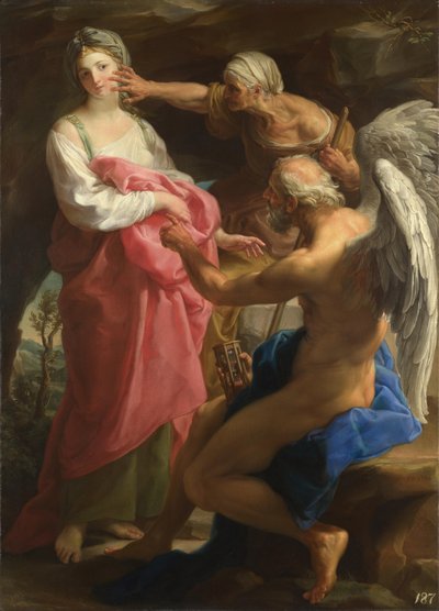 時は老年に美を破壊するよう命令する、1746 作： Pompeo Girolamo Batoni