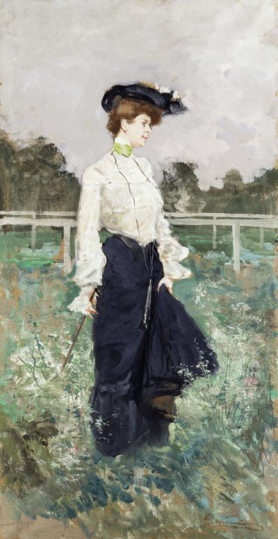 女性一人;サンシーロの女性、 作： Pompeo Mariani