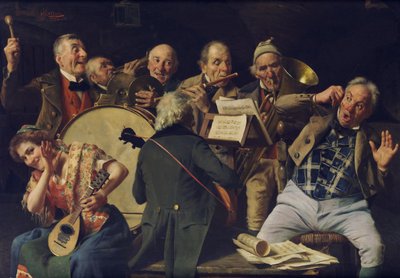 オーケストラのリハーサルc。 1920年 作： Pompeo Massani